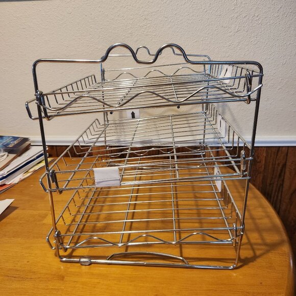 3-Tier Chrome Wire Rack Adjustable Dividers 13" H x 15" W x 13.5" D Storage Orga - Picture 2 of 7